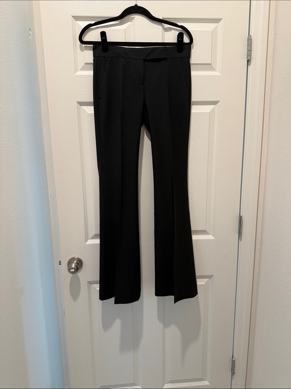 Theory Black Stretch Flare Pants